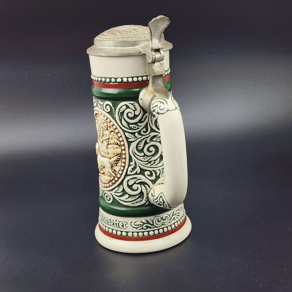 Vintage 1978 Avon Fishing Lidded Beer Stein Mug Rainbow Trout Hunting Dog - Picture 5 of 8